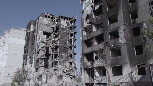 War in Ukraine  Destroyed Building in Borodyanka Bucha District