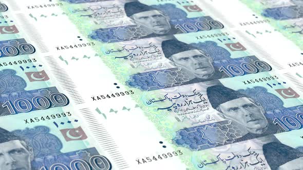 One Thousand Rupee Note Bill Pakistan Infinite Loop 4K Resolution