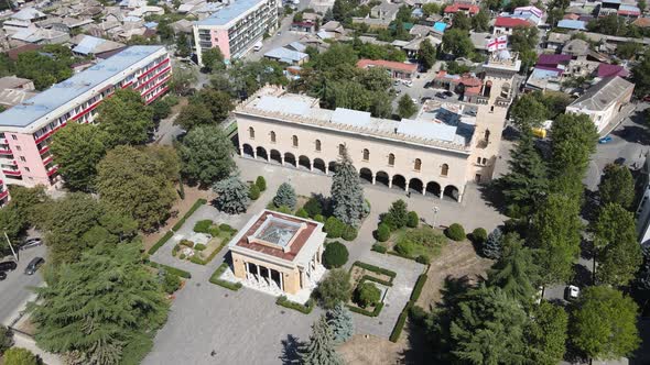Aerial view of Joseph Stalin Museum in city Gori. Stalin's Homeland