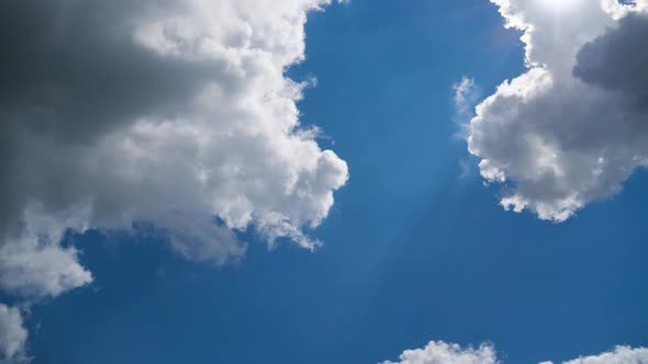 Clouds Move Smoothly in the Blue Sky. Timelapse