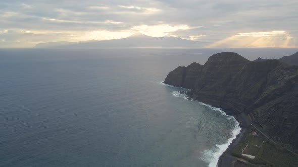 Aerial View of Cliffs in Hermigua La Gomera Canary Islands