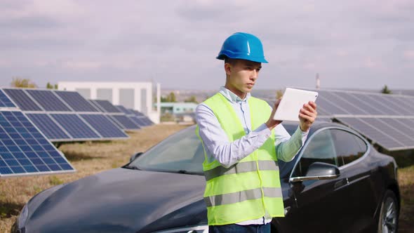 Ecological Engineer Man Asian Looking Using