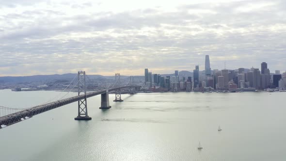 Aerial: panoramic view of the city, drone view