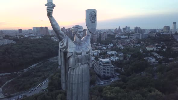 Monument Motherland. Aerial. Kyiv. Ukraine