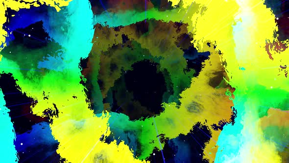 Motion Graphic Abstract Colorful Looped Bg Modern Art Fly in Art Space Multilayer Structure with