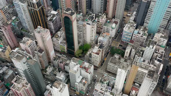 Top view of Hong Kong city