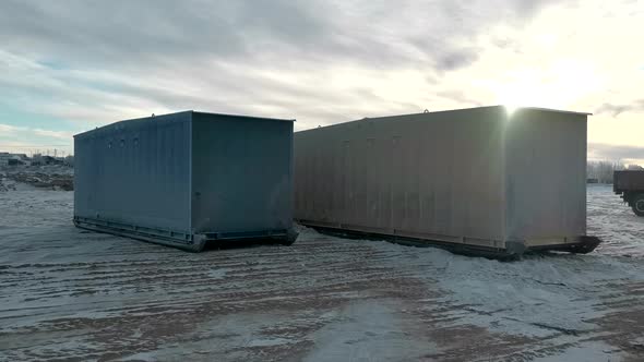 Unloading Cargo Containers in Winter
