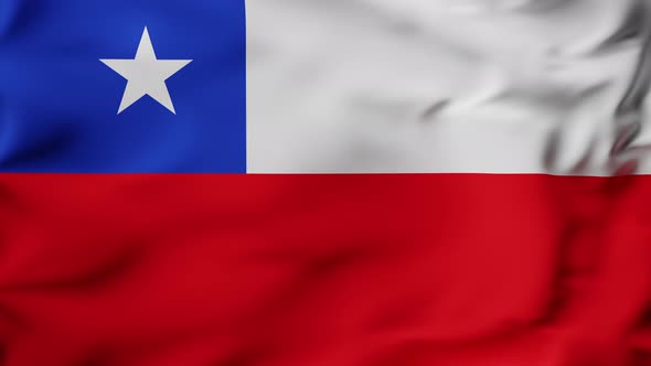 3D Animation Flag Waving in Slow Motion Fill Frame  Chile