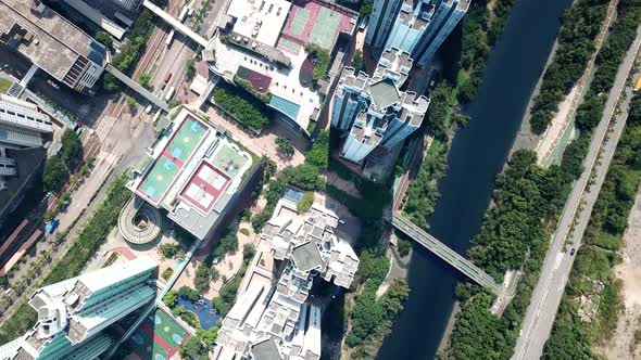 Top view of residential area in Hong Kong