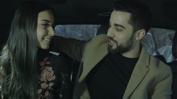 Business Couple In Love In The Car