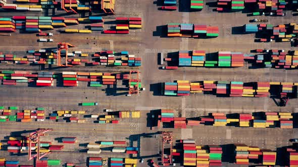Aerial View of Containers at Sea Port