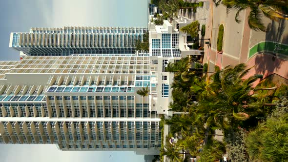 4k Vertical Aerial Footage Of The Continuum Towers Miami Beach