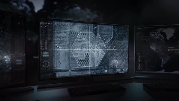 Sci-Fi Technology Satellite Network System Conducts Scan Of Airplane Graveyard alt