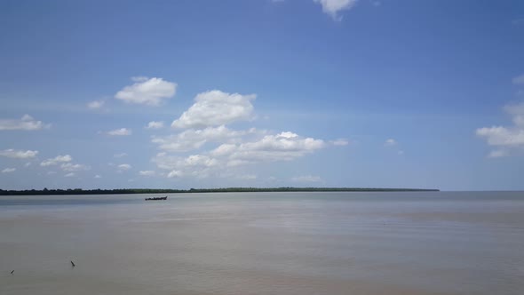 Small boat at the Suriname River 