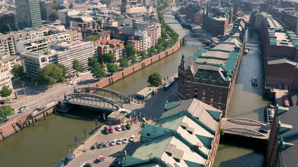 Aerial View of Hamburgs Canals