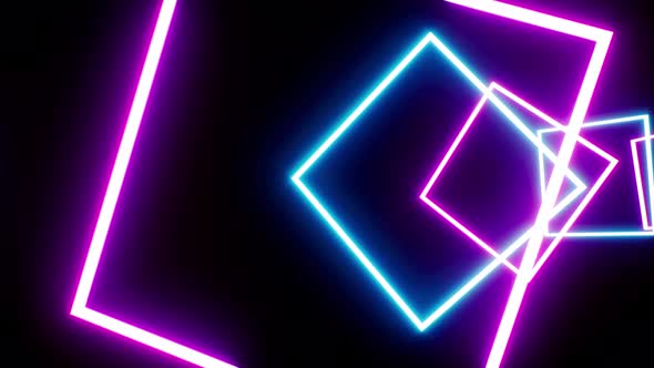 4K Neon Square Tunnel Loop alt