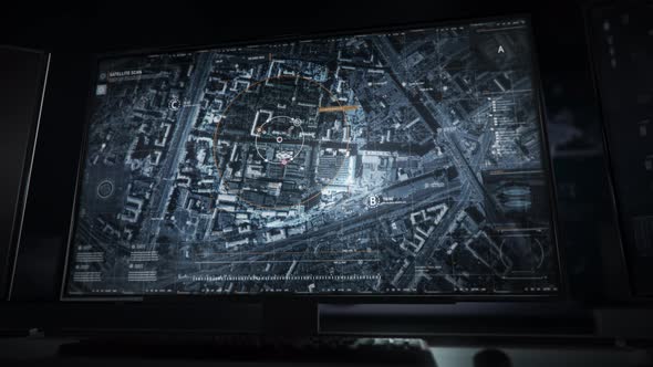 Radar system security identifies criminal activity on the city main road alt