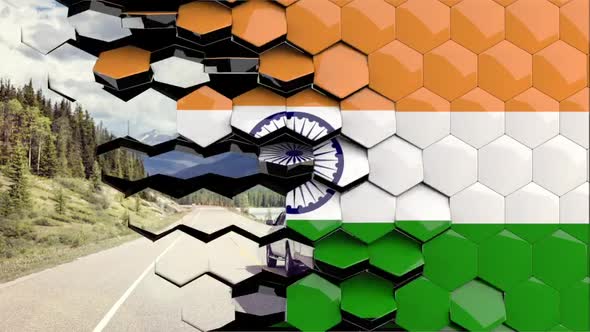India Flag Hexagon Transition - 4K Resolution