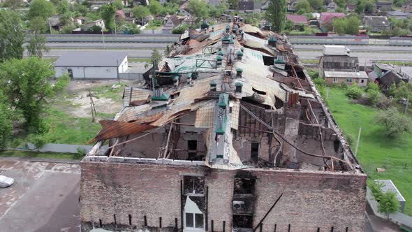 War in Ukraine  Destroyed Building in Stoyanka Bucha District