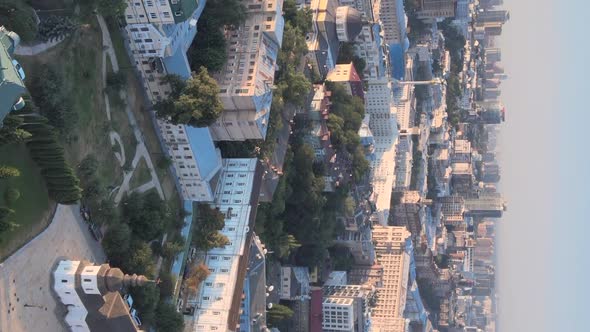 Vertical Video  Kyiv Ukraine Aerial View of the City