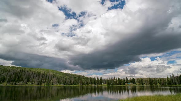 Timelapse of clouds moving over Lyman Lake in Utah