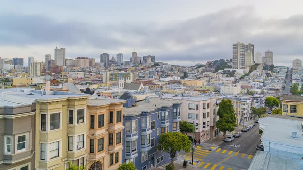 time lapse: san francisco cityscape, neighborhood and streets