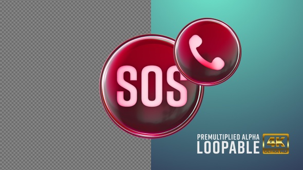 Sos Badge Looping with Alpha Channel