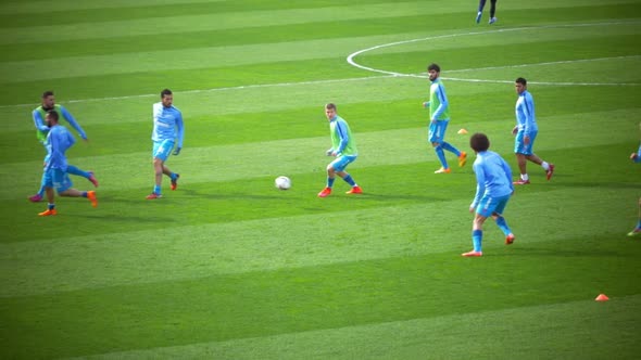 Pre-Match Warm-Up of Football Players