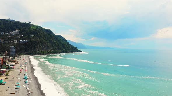 Black Sea Holiday Beach In Georgia, Caucasus