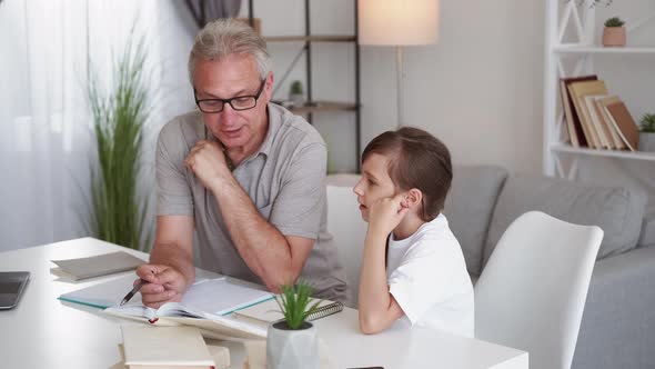 Home Schoolwork Parent Teaching Father Daughter