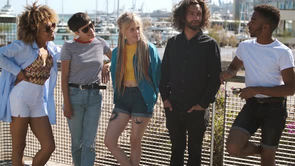 Stylish Young Friends on Street