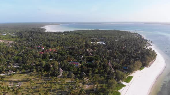 Aerial View African Tropical Beach Resort ThatchedRoof Hotels Pools Zanzibar