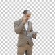 Busy man talking on mobile phone and holding, Alpha Channel - VideoHive Item for Sale