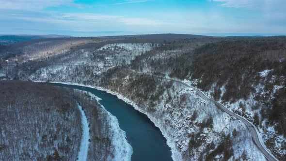 Aerial view on Winter Upstate