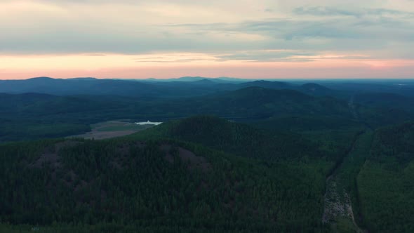 View of the Mountains at Dusk