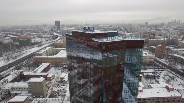 View of modern building in winter