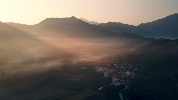 Morning Mist In Mountain Village-A