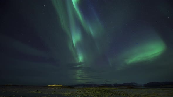 Northern lights in east Iceland