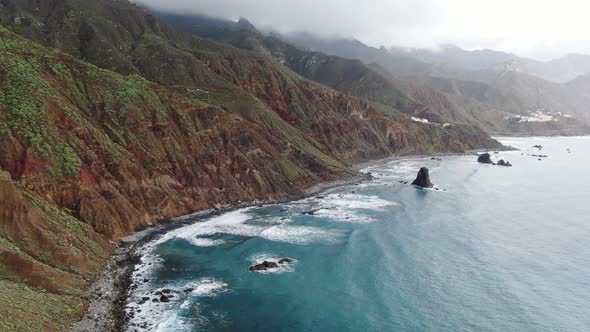 Rock Formations And Cliffs Of The North Coast Of Tenerife, Canary Islands, Spain