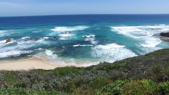 Panning view of an Ocean Beach at Point Nepean