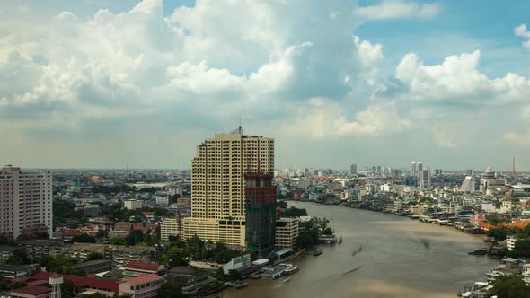 Bangkok Thailand With Clouds Time Lapse