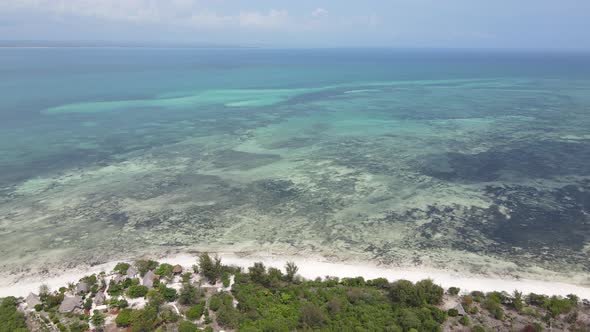 Zanzibar Tanzania  Aerial View of the Ocean Near the Shore of the Island Slow Motion