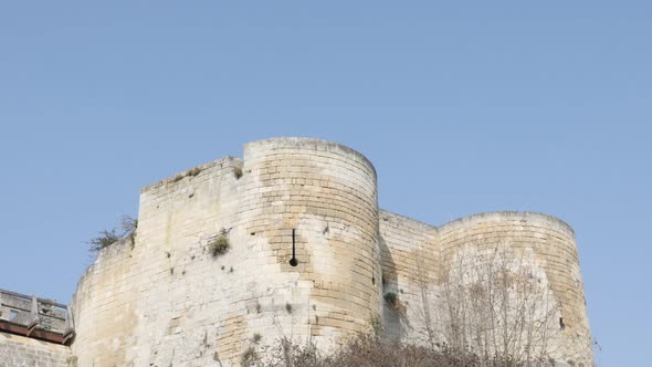 Old castle ramparts made of stone with lot of details 4K 2160p 30fps UltraHD footage - Ancient forti