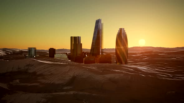 City Skyscrapes in Desert