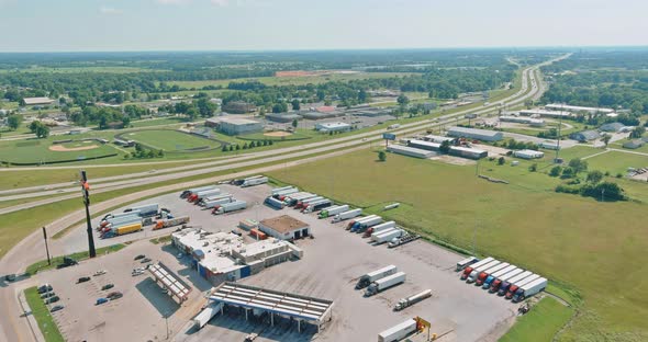 Aerial View with Rest Area for Heavy Trucks