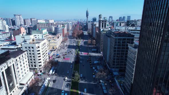 Downtown of Santiago capital city of Chile South America country.