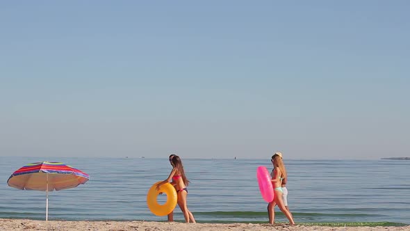 Lovers Couple Are on the Seaside.