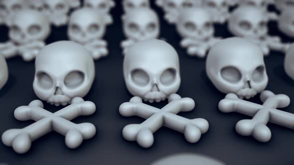 Cartoon Style 3D Human Skull And Bones 4k