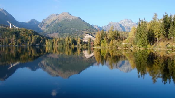 Picturesque Autumn View of Lake Strbske Pleso in High Tatras National Park