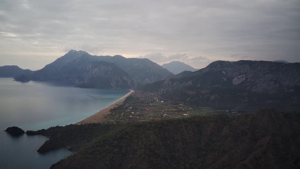 Drone view on the natural park among tracking path:"likya yolu" in South Turkey